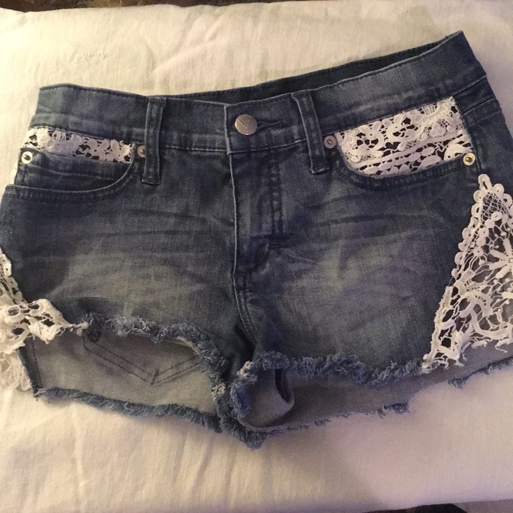 Bebe size 27 jean and lace shorts